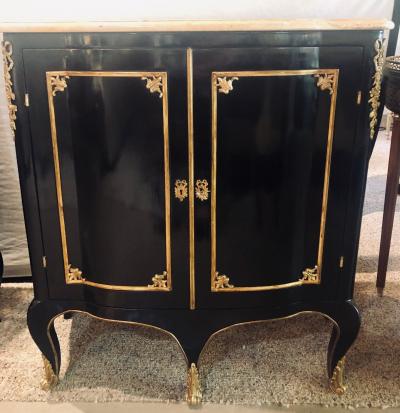 Maison Jansen Two Door Ebony Cabinets in the Manner of Maison Jansen a Pair