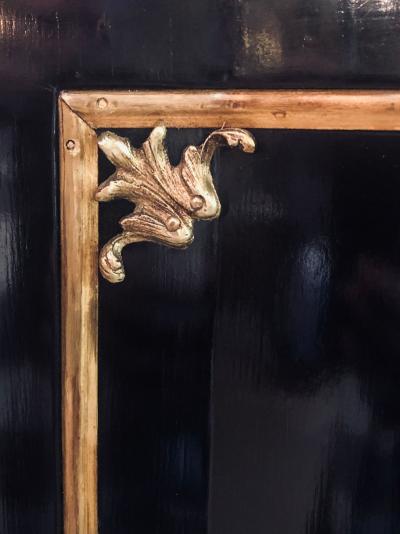 Maison Jansen Two Door Ebony Cabinets in the Manner of Maison Jansen a Pair