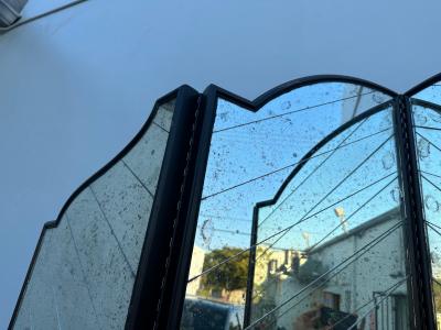 Maison Jansen Two Majestic Hollywood Regency Mirrored Screens Dividers Sold Individually