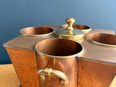 Maison Jansen Victorian Copper and Brass Wine Cooler Four Bottle Design 1970s