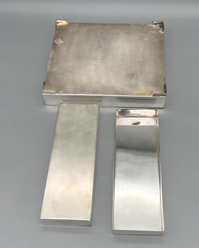 Maison Lancel Three small silver plated trays Edition Lancel Paris France circa 1970