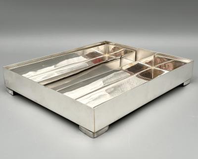 Maison Lancel Three small silver plated trays Edition Lancel Paris France circa 1970