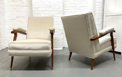 Maison Leleu Maison Leleu Lounge Chairs in Mohair Pair