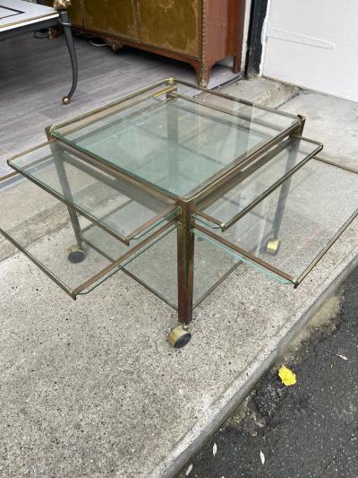 Maison Malabert 1970 Jacques Quinet Extensible Rolling Trolley for Malabert from Paris Palace