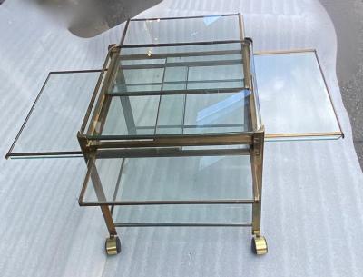Maison Malabert 1970 Jacques Quinet Extensible Rolling Trolley for Malabert from Paris Palace