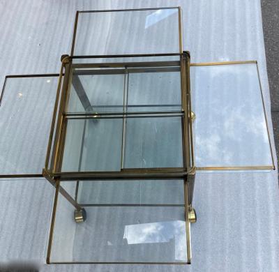 Maison Malabert 1970 Jacques Quinet Extensible Rolling Trolley for Malabert from Paris Palace