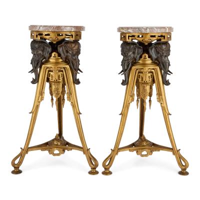 Maison Marnyhac Pair of French Japonisme pedestals by Maison Marnyhac