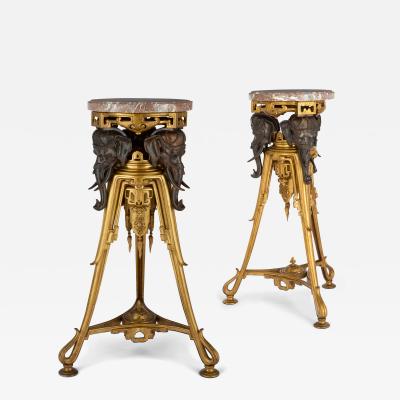 Maison Marnyhac Pair of French Japonisme pedestals by Maison Marnyhac