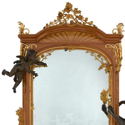 Maison Millet Grand Psyche monumental Art Nouveau mirror by Maison Millet