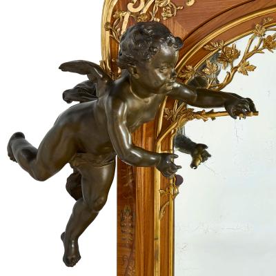 Maison Millet Grand Psyche monumental Art Nouveau mirror by Maison Millet