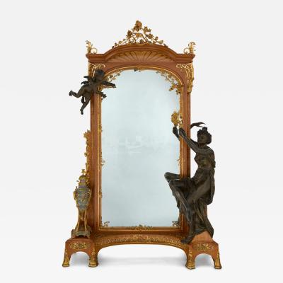 Maison Millet Grand Psyche monumental Art Nouveau mirror by Maison Millet