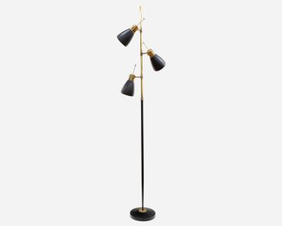 Maison Monix Floor lamp in lacquered metal and brass Monix Paris France circa 1960