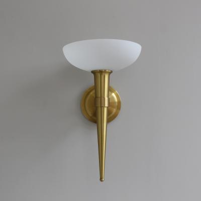 Maison Perzel 3 Fine French 1950s Glass and Bronze Torch Sconces by Atelier Perzel