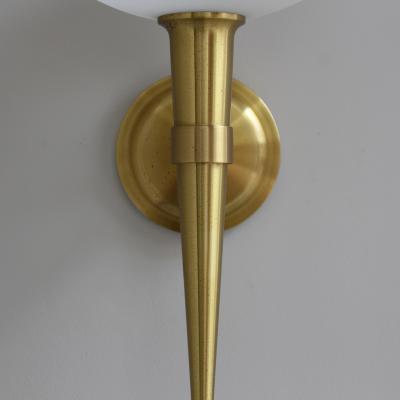 Maison Perzel 3 Fine French 1950s Glass and Bronze Torch Sconces by Atelier Perzel