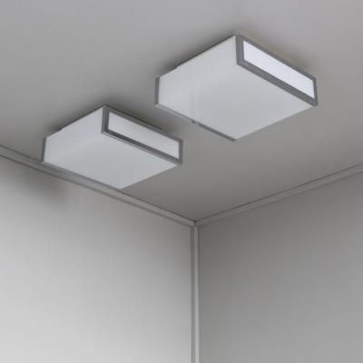 Maison Perzel Pair of Fine French Art Deco Glass and Chrome Ceiling Wall lights by Perzel