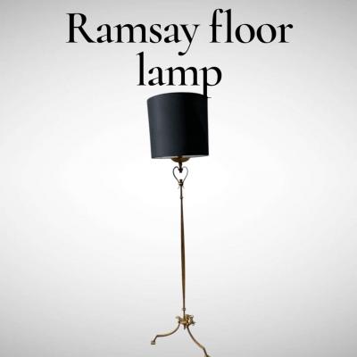 Maison Ramsay 1940s Gilt wrought iron floor lamp by Maison Ramsay