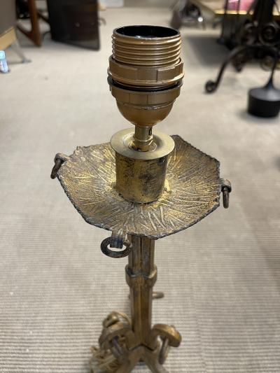 Maison Ramsay 1940s gilt iron table lamp by Maison Ramsay