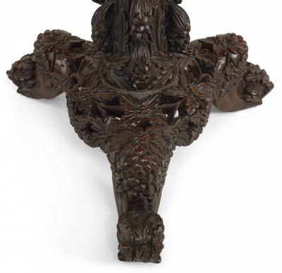 Maison Ramsay Asian Burmese Carved Rosewood End Table