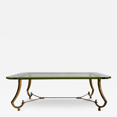 Maison Ramsay Coffee table in gilded iron Edition Maison Ramsay Paris France circa 1960