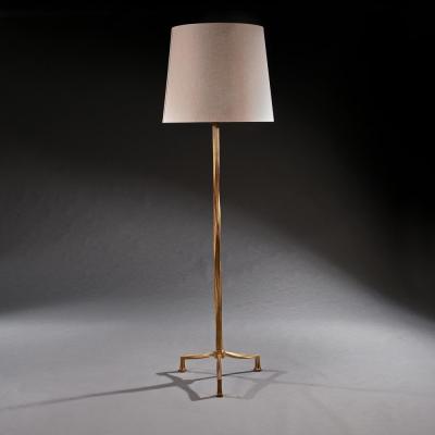 Maison Ramsay FRENCH GILT BRONZE TRIPOD FLOOR LAMP BY MAISON RAMSAY C 1940
