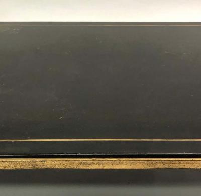 Maison Ramsay French Gilt Iron and Leather Modern Neoclassical Cocktail Table by Maison Ramsay