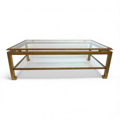 Maison Ramsay French Mid Century Gilt Iron Coffee Table by Ramsay