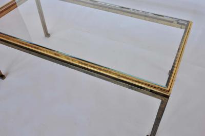 Maison Ramsay French Mid Century Modern Neoclassical Gilt Iron Coffee Table by Maison Ramsay