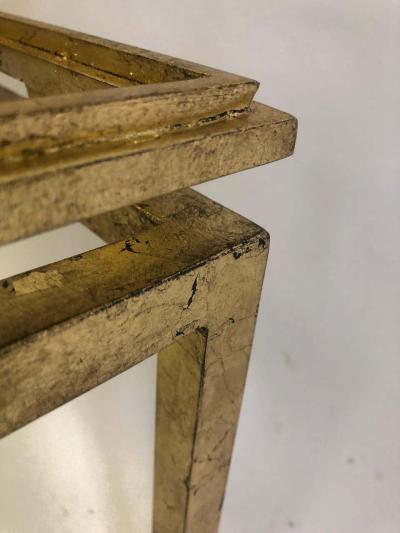 Maison Ramsay French Mid Century Modern Neoclassical Gilt Iron Coffee Table by Maison Ramsay