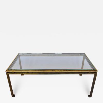 Maison Ramsay French Mid Century Modern Neoclassical Gilt Iron Coffee Table by Maison Ramsay