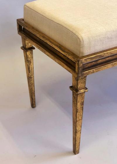 Maison Ramsay French Modern Neoclassical Gilt Iron Bench attributed to Maison Ramsay