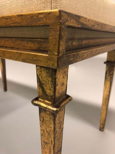 Maison Ramsay French Modern Neoclassical Gilt Iron Bench attributed to Maison Ramsay