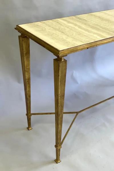 Maison Ramsay French Modern Neoclassical Gilt Iron Console Andre Arbus and Gilbert Poillerat