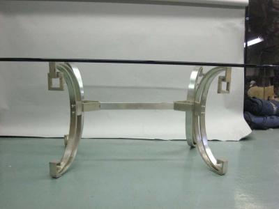 Maison Ramsay French Modern Neoclassical Silver Plated Bronze Dining Table by Maison Ramsay