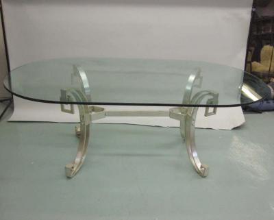 Maison Ramsay French Modern Neoclassical Silver Plated Bronze Dining Table by Maison Ramsay