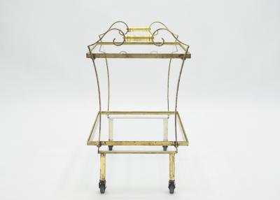 Maison Ramsay French neoclassical Maison Ramsay gilded iron bar cart 1940s