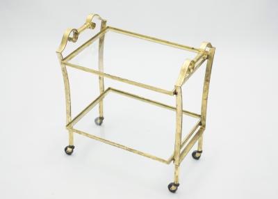 Maison Ramsay French neoclassical Maison Ramsay gilded iron bar cart 1940s