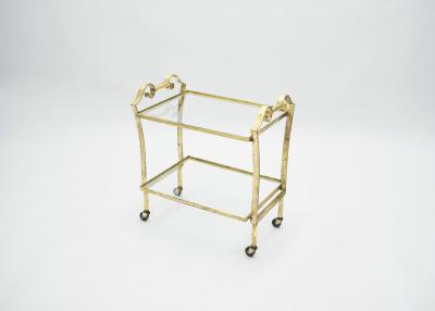 Maison Ramsay French neoclassical Maison Ramsay gilded iron bar cart 1940s