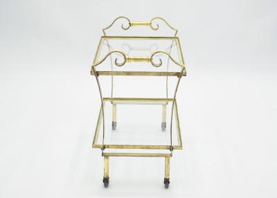 Maison Ramsay French neoclassical Maison Ramsay gilded iron bar cart 1940s