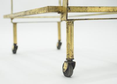 Maison Ramsay French neoclassical Maison Ramsay gilded iron bar cart 1940s