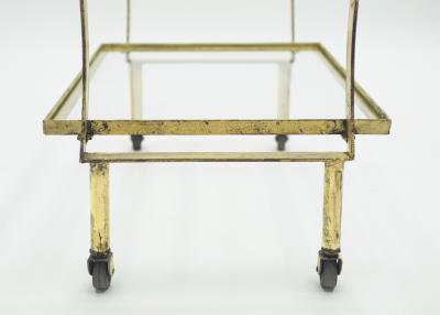 Maison Ramsay French neoclassical Maison Ramsay gilded iron bar cart 1940s