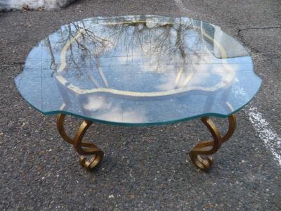 Maison Ramsay Gorgeous French Midcentury Art Deco Gilded Iron Side End Table Maison Ramsay