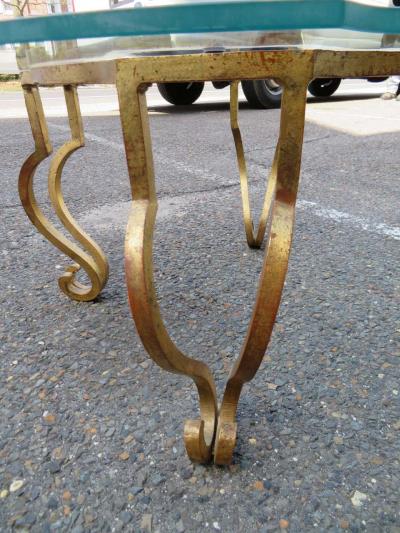 Maison Ramsay Gorgeous French Midcentury Art Deco Gilded Iron Side End Table Maison Ramsay