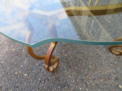Maison Ramsay Gorgeous French Midcentury Art Deco Gilded Iron Side End Table Maison Ramsay