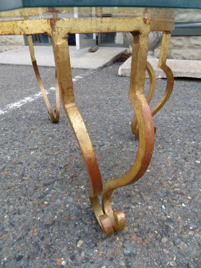 Maison Ramsay Gorgeous French Midcentury Art Deco Gilded Iron Side End Table Maison Ramsay
