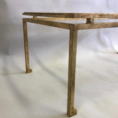 Maison Ramsay Large French Modern Neoclassical Gilt Iron Coffee Table Maison Ramsay