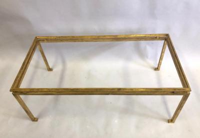 Maison Ramsay Large French Modern Neoclassical Gilt Iron Coffee Table Maison Ramsay