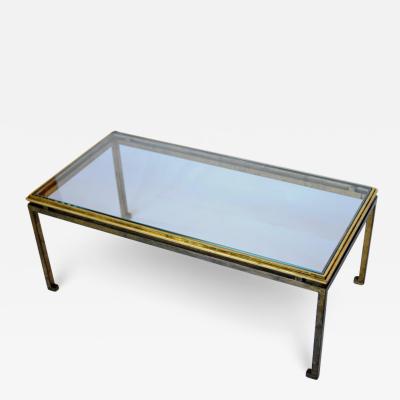 Maison Ramsay Large French Modern Neoclassical Gilt Iron Coffee Table Maison Ramsay