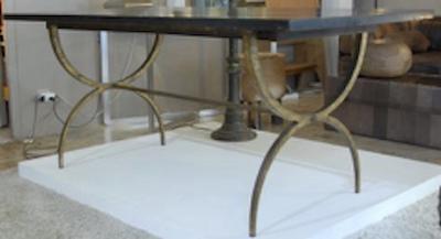 Maison Ramsay Maison Ramsay Rarest Dining Table with Awesome Gold Leaf Base