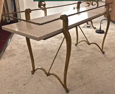 Maison Ramsay Maison Ramsay exceptionnel rarest slender gold leaf iron coffee table