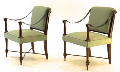 Maison Ramsay Maison Ramsay stamped pair of classy Neo classical arm chair